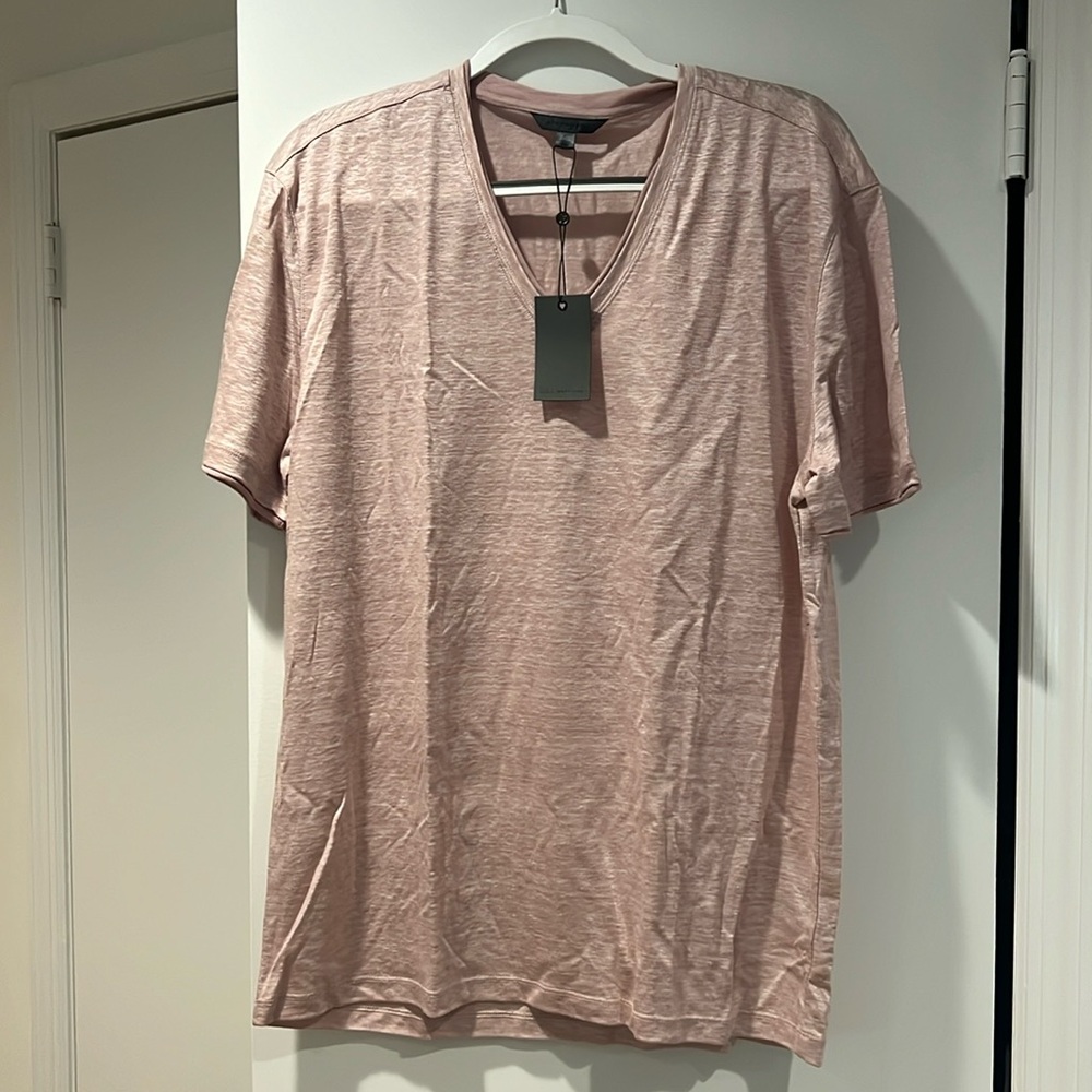 NWT John Varvatos Pink V-Neck Tee